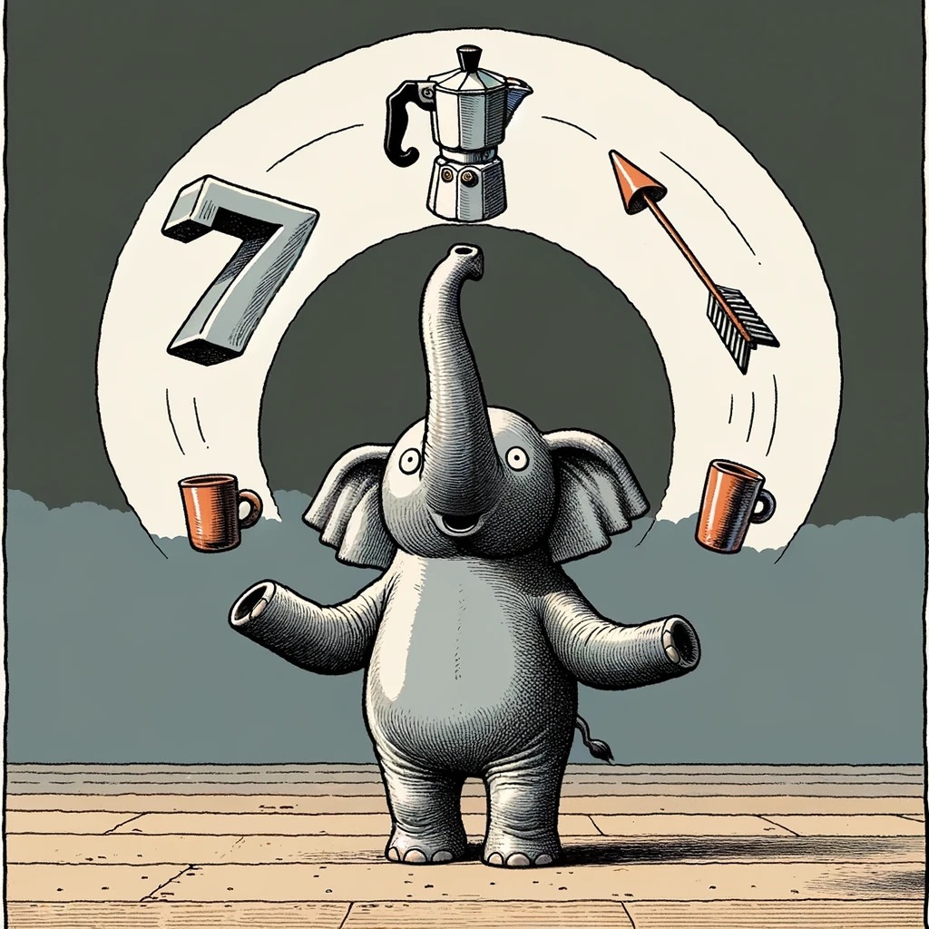 an elephant is juggling version numbers, a moka pot of Java and some vectors