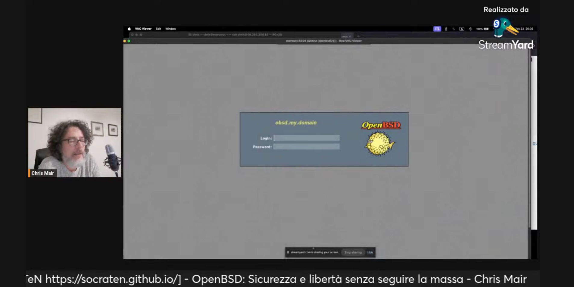 preview of recording showing OpenBSD login screen